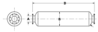 Dimensional Drawing for Model TAU Series Residential Grade Low Pressure Drop Silencers