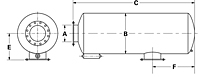 Dimensional Drawing for Model SSU Series Industrial Grade Spark Arrestor Silencers (SSUS-04-981189)