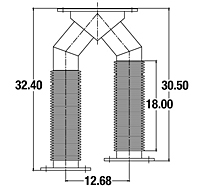 Dimensional Drawing for Cummins Wye Connectors