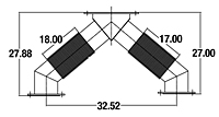 Dimensional Drawing for Detroit Diesel Wye Connectors (WYE-023607)