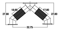 Dimensional Drawing for Detroit Diesel Wye Connectors (WYE-023611)