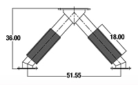 Dimensional Drawing for Detroit Diesel Wye Connectors (WYE-023620)