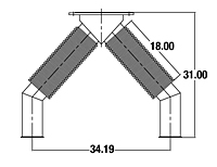 Dimensional Drawing for Detroit Diesel Wye Connectors (WYE-023627)
