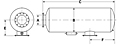 Dimensional Drawing for Model SCU Series Critical Grade Spark Arrestor Silencers (SCUS-04-981431)