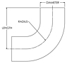 Dimensional Drawing for 90 Degree Short Radius Tube Elbows (EL-03)