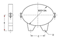 Dimensional Drawing for Model OMB Series Oval Mounting Bands