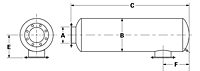 Dimensional Drawing for Model JI Series Industrial Grade Engine Exhaust Silencers (JIS-02-400090)