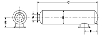 Dimensional Drawing for Model TAU Series Residential Grade Low Pressure Drop Silencers (TAUS-04-980414)