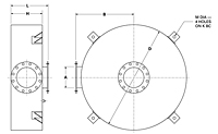 Dimensional Drawing for Model DHK Series Hospital Grade Disk Silencers