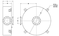 Dimensional Drawing for Model DHP High Pressure Series Hospital Grade Disk Silencers