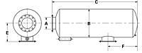Dimensional Drawing for Model SRU Series Residential Grade Spark Arrestor Silencers (SRUS-04-981304)