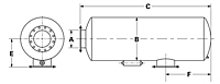 Dimensional Drawing for Model SHU Series Hospital Grade Spark Arrestor Silencers (SHUS-04-981461)