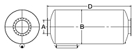 Dimensional Drawing for Model SRA Series ATEX Spark Arrester Silencers (SRAE-04-90008920)