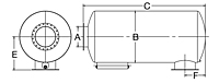 Dimensional Drawing for Model SRA Series ATEX Spark Arrester Silencers (SRAS-04-90008936)