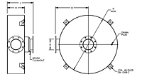 Dimensional Drawing for Model DCS Series Critical Grade Spark Arresting Disk Silencers