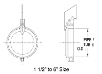 Dimensional Drawing for Model RCP Series Pipe Rain Caps
