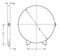 Dimensional Drawing for Model RMB Series Round Mounting Bands