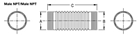 Dimensional Drawing for Flex Connectors