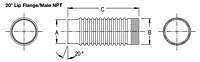 Dimensional Drawing for Flex Connectors (FFL04-18M)