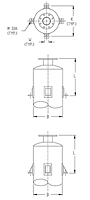 Dimensional Drawing for Mounting Supports - Type E Shell Lug Supports