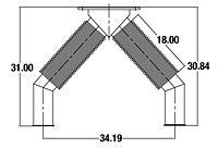 Dimensional Drawing for Detroit Diesel Wye Connectors (WYE-023624)