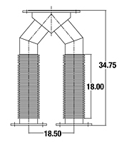 Dimensional Drawing for Detroit Diesel Wye Connectors (WYE-023631)