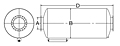 Dimensional Drawing for Model SRA Series ATEX Spark Arrester Silencers (SRAE-04-90008920)