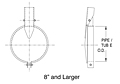 Dimensional Drawing for Model RCT Series Tube Rain Caps